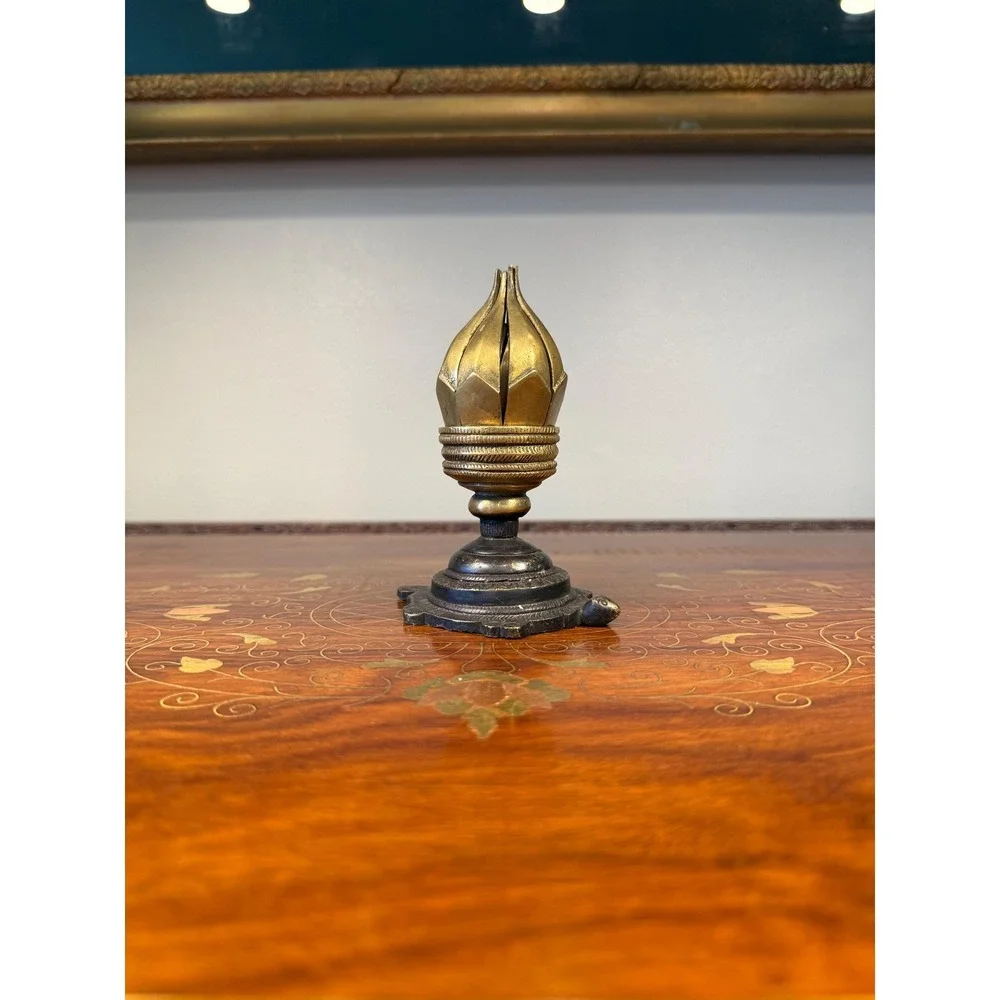 Vintage Brass Lotus‎ Candle or Incense Holder • Expanding Flower Design